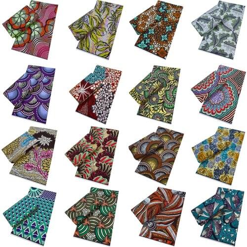 New Design 2021 Ankara 100% Cotton African Wax REAL Wax Golden Printing Fabric 6 Yards Sewing Materials True Wax