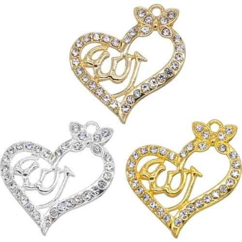3pcs Arabic Women Gold-color Muslim Islamic God Allah Charm Pendant Necklace Jewelry Ramadan Gift Necklace pendant accessories