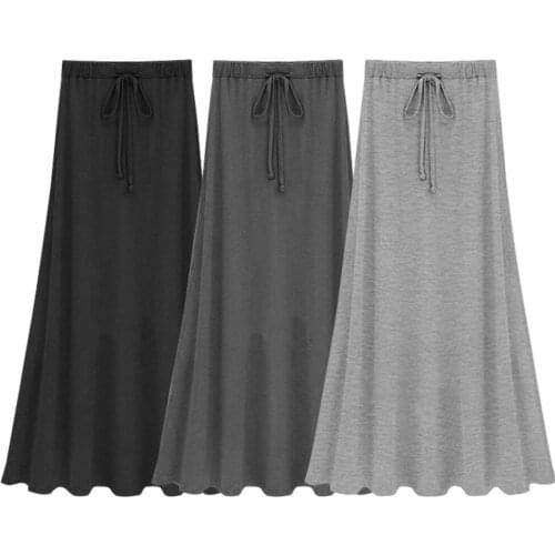 2020 Womens Elastic Waist Plus Size 4XL 5XL 6XL A-line Skirts Hip Slim Long Loose Sheds Split Skirts Large Size Knitted Skirts