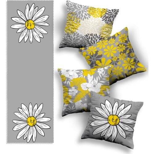 Special Design 4lü Pillow decorate Case and Runner Set decorative dining table top gift colorful pattern