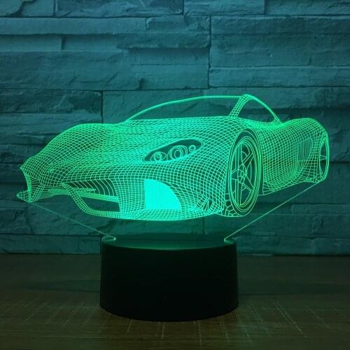 Sports Car Led Lights 7 Color Remote Control Touch Night Lights Creative Birthday Gifts Custom Wholesale 3d Led Lamp