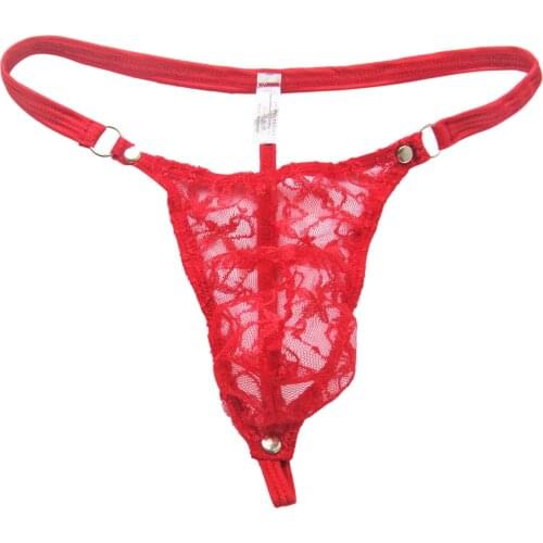 Sexy Sissy Panties Lingerie for Men Sexy Mesh Lace G-string Underwear Gay See-through Porno Thong Penis Pouch Mini Bikini Briefs