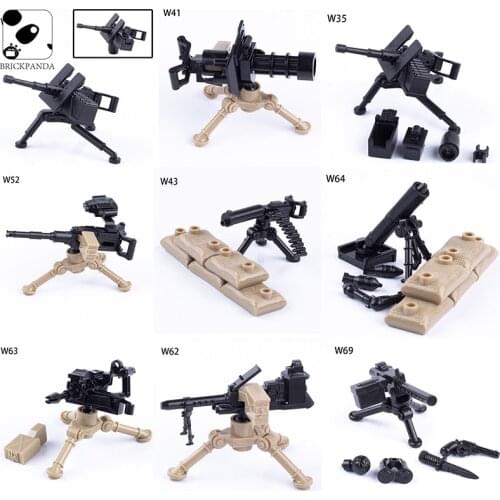 WW2 Heavy Machine Gun Blocks Military Soldiers Weapons Building blocks Maxim gun Bricks Accessories Assemble Model
