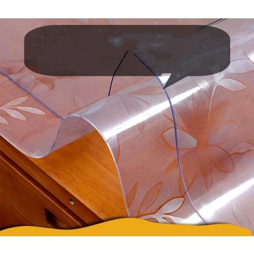 No Smell Upgraded 1.5mm/2mm/3mm Thick PVC Table Cloths Soft Glass Tablecloth Transparency PVC Table cloth Placemats Almofada Dec