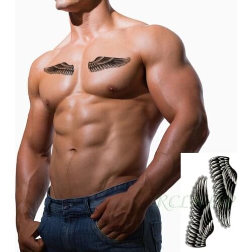 Waterproof Temporary Tattoo Sticker Wings Feather Pattern Element Fake Tatto Flash Tatoo Hand Arm Body Art for Kids Men Women