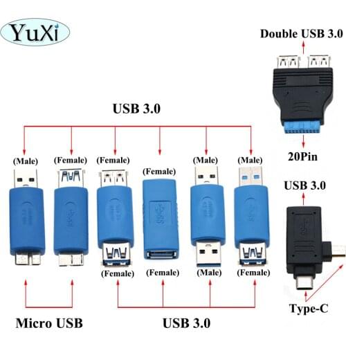 YuXi USB 3.0 Male Female Printer usb Plug jack Power Connector Charging Adapter for Laptop PC Computer