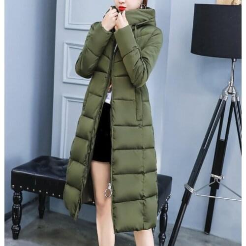 Winter 2018 new womens dress Korean version of the long overlap-thickened down cotton coat