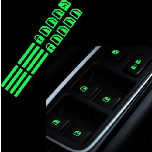 1PCS Fluorescence Car Window Lifter Button Sticker Switch Button Car Sticker Modified Stickers Car Styling Accessories