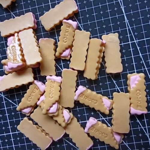 1pcs/lot resin flat back cookie 28mm simulation of food Cabochon Scrapbook DIY phone decoration