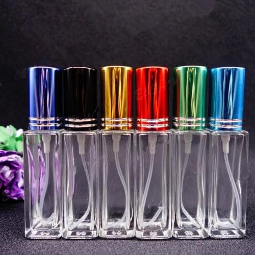 10ML Transparent Long Square Bottle Perfume Glass Empty Spray Bottle F20171530