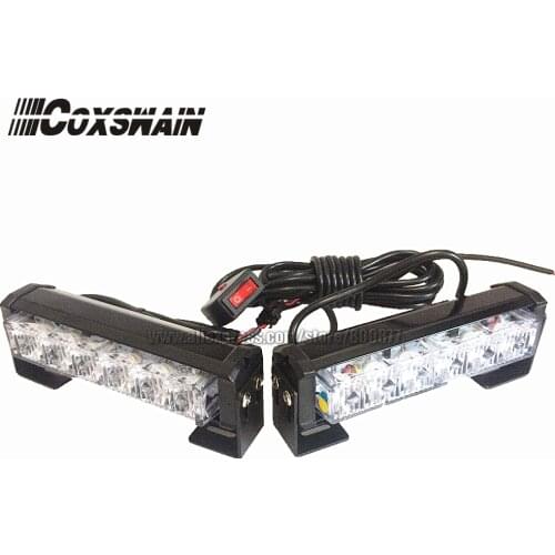 2X6 LED Car Warning Strobe Flash emergency light EMS Ambualnce 12W warning Light, 13 Modes Day Running Light DRL (CS-6-2)