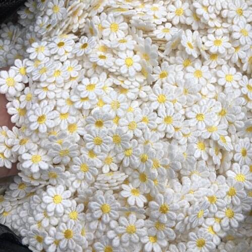 200Pcs High Quality Decoration Water Soluble Flower Patch Yellow Laces Applique Sewing Crafts Women Cloth Dress Accessories DIY