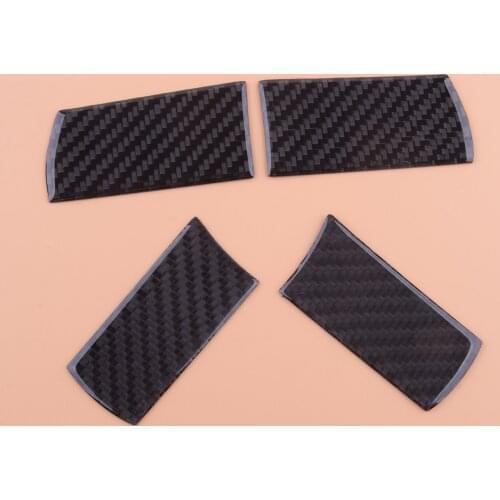 4Pcs Car Carbon Fiber Black Front Steering Wheel Button Cover Trim Sticker Fit for Dodge Challenger 2008 2009 2010