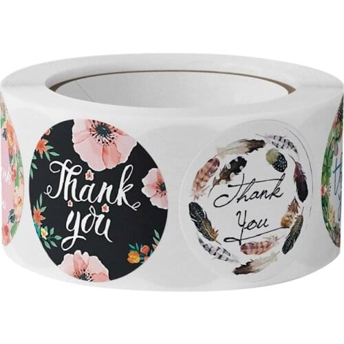 500 25/38mm Floral Decoration Stickers,Sealing Stickers,Thank You Labels, Flower Labels For Small Business/Wedding Gift Sticker