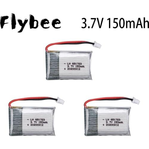3.7V 150mAh Lipo Battery For H20 Syma S8 M67 U839 RC Quadcopter Spares Parts RC Drone Accessories 3.7V 1.25mm Plug