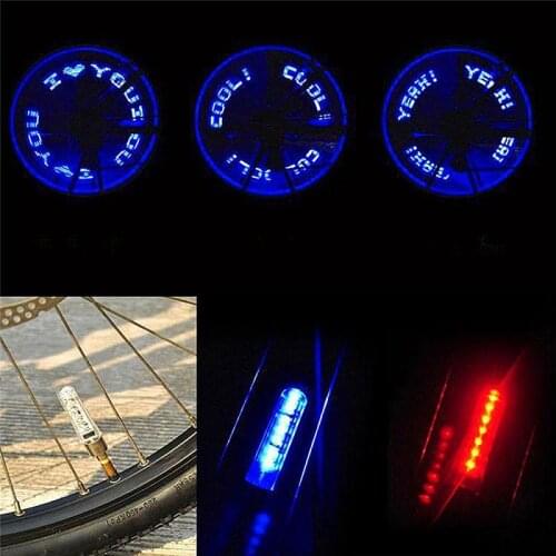 Alphabet Bicycl Light Car Wheel LED Light Motocycle Tire Valve Cap Decorative Lantern Tire Valve Cap Flash Spoke Neon Lights