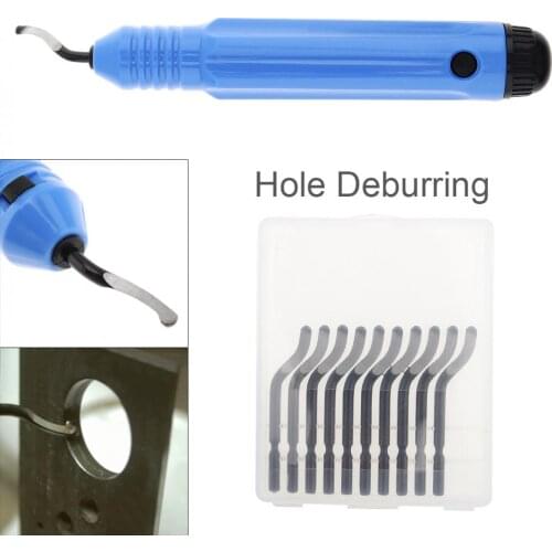 Quick Clamping Deburring Handle Trimmer Scraper Edger Set with 11pcs Cutter Head for Professional Scrap Chamfer Trimming Tool