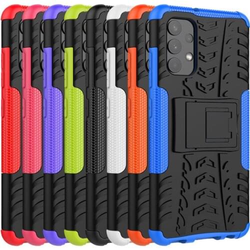 100pcs/lot Hybrid Kickstand Rugged Rubber Armor Phone Case For Samsung Galaxy A12 A32 A52 A72 S20 S21 FE A01 M01 Core A21S A11