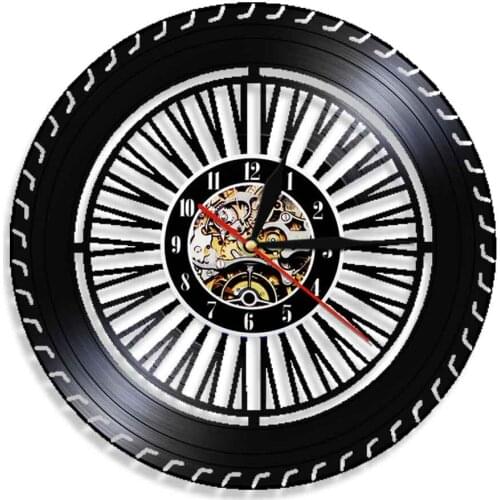 Performance Wheel Decorative Wall Clock Modern Wheel Car Service Sales Garage Repair Vinyl Record Hanging Wall Clock Repairmen