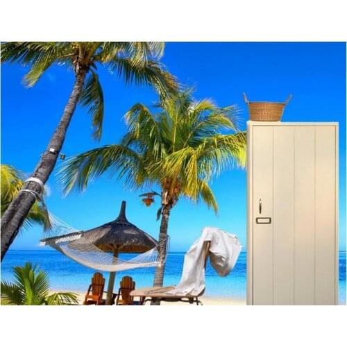 Home Decoration Blue Mediterranean forest sand beach home decoration background wall mural 3d wallpaper