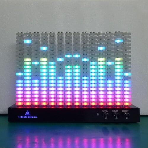 Dual 7-segment Symmetrical Spectrum Light Professional Audio Analyzer Music Level Indicator LED Acrylic Jumping Light VU