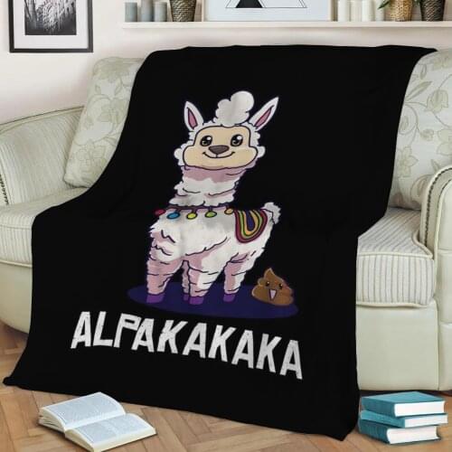 Alpaca Kaka Flannel Throw Blanket 3D Printed Keep Warm Sofa Child Blanket Home Decor Textiles Dream Family Gift