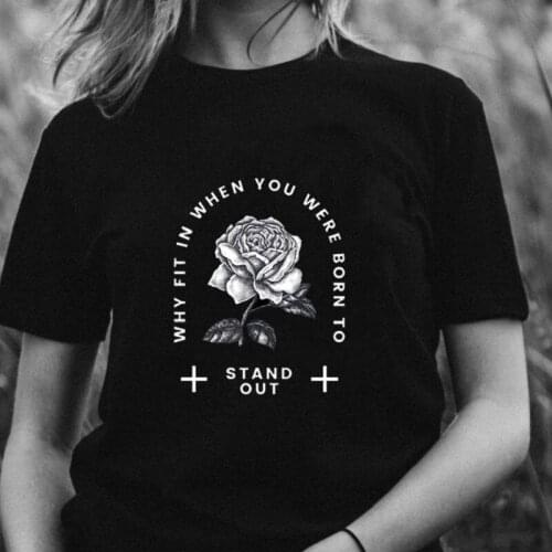 Goth Stand Out Printed Black T-Shirt Tops Harajuku Punk Cartoon Cotton Short Sleeve Hip Hop Casual Oversized Tshirts Gothic Tee