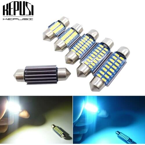 1x C5W CANBUS 28mm 31mm Festoon 36mm C10W 39mm 41mm car interior lights 12V Not Flashing reading led Bulb NO Error White Blue