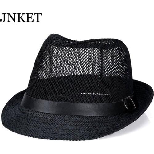 JNKET New Men Women Straw Hat Fedoras Hat Gangster Cap Beach Hats Panama Hat Outdoor Breathable Sunhat Summer Hat Top Hats