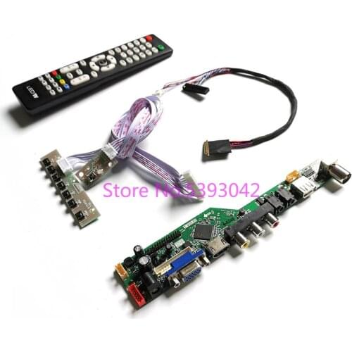 KIT for B101AW06 V.0/V.1/V.2/V.3/V.4 40-Pin LVDS 1024*600 remote+keyboard VGA USB AV 10.1" LCD panel TV control drive board