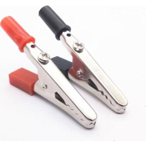 10 pcs 50mm Plastic Handle Alligator clips Crocodile Battery Test Connector Test Probe Metal Clips