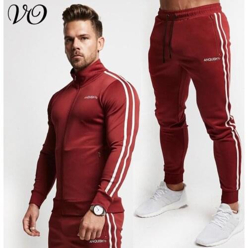 Spring and Autumn New Mens Suit Jogger Fashion Jacket Top Cotton Casual Mens Trousers Fitness Casual Sportswear