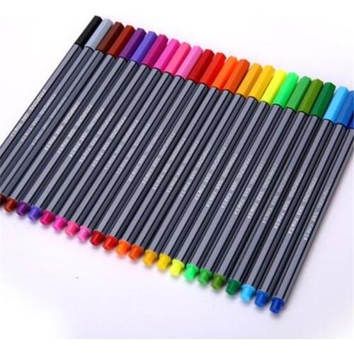 24PCS/Set Color 0.4 mm Fiber Marker Pen FinelinersMarkers Sketch Drawing Art Painting Professional Felt Tip Fine Pen