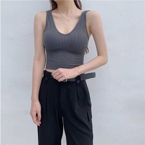 Fashionable temperament of summer fashion small halter vest women wear Korean version of all-match top off-shoulder
