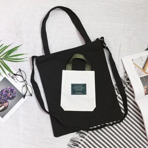 New Simple Wild Students Bag 2021 Women Korean Style Crossbody Totes Bag Girls Casual Canvas Shoulder Messenger Bag