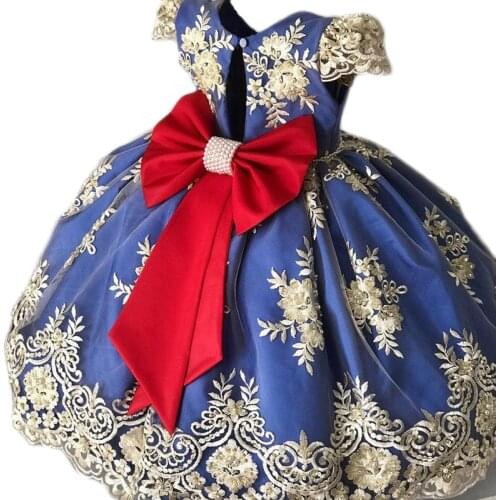 Autumn Clothes Baby Girl Wedding Birthday Costume Bow Prom Gown Flower Girl VestidosPrincess Dress 4-10y Children Causal Dress