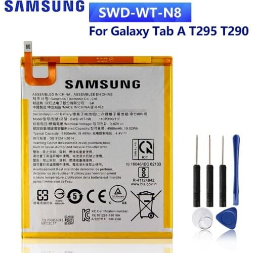 SAMSUNG Original Replacement Battery SWD-WT-N8 For Samsung Galaxy Tab A T295 T290 Authentic Tablet Batteries 5100mAh