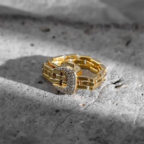 Silvology 925 Sterling Silver Zircon Belt Buckle Chain Rings Ladies Original Design Adjustable Rings Womens 2021 Luxury Jewelry