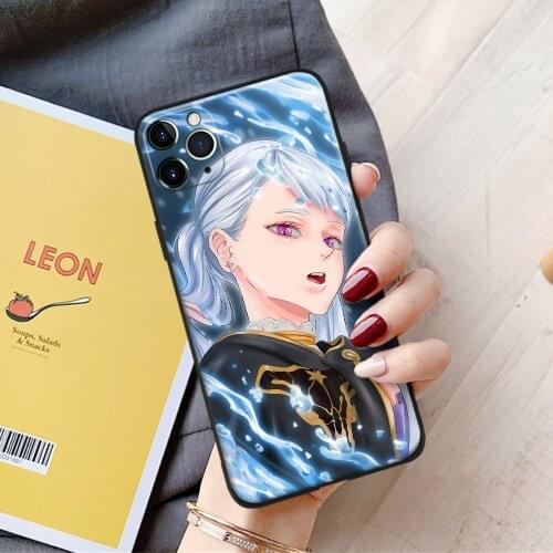 Silva Noelle Black Clover Anime Glass Soft Silicone Phone Case Cover Shell for iPhone SE 6s 7 8 Plus X XR XS 11 12 Mini Pro Max