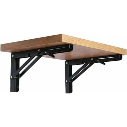 Caravan Folding Bracket Finish Motorhome Stainless Steel Table Shelf 200 X 115mm Black