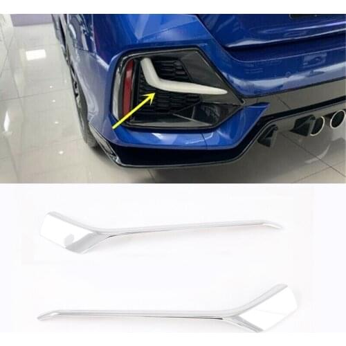 For Honda Civic 2020 2021 Front Bumper Lip Splitter Fog Light Trim Fog Lamp Eyebrow Strips Car Styling Chrome