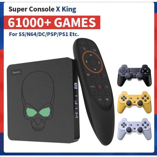 Super Console X King Retro Video Game Console With WiFi 6 TV Box Suitable For PSP/DC/N64/SS/PS1 Built-in 49000+ Classic Games