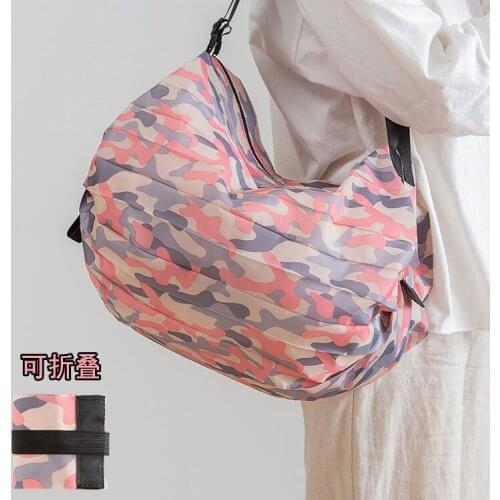 Convenient Travel Bag Thick Nylon Shoulder Bags Foldable Large Capacity Shopping Bags Supermarket Shopping Storage