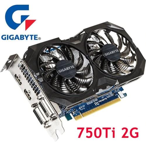 GIGABYTE GTX 750 Ti 2GB Video Cards 128Bit GDDR5 Graphics Cards for nVIDIA Geforce GTX750Ti 2G Dvi Hdmi VGA Cards 750Ti-2GB Used