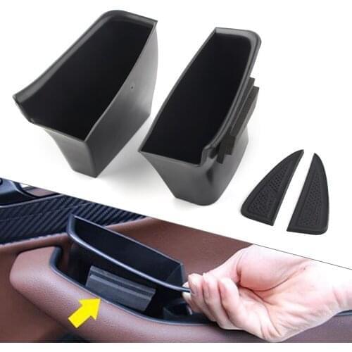 2Pcs ABS Car Rear Door Storage Box Organizer Container Holder For 2016 2017 2018 Audi Q7 LHD Only