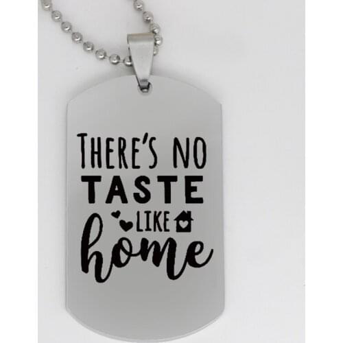 Ufine jewelry fashion mom gift pendant army card Theres no taste like home stainless steel customed necklace N4126