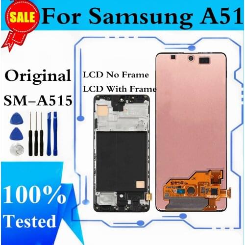 LCD For Samsung Galaxy A51 LCD A515 A515F A515F/DS Touch Screen With Frame Digitizer Assembly For Samsung A515FD Screen Replace