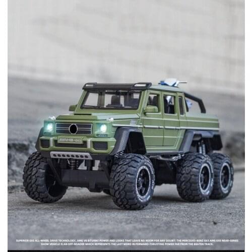 1:28 high simulation G63 6X6 off-road alloy car with metal motorcycle model decoration toys