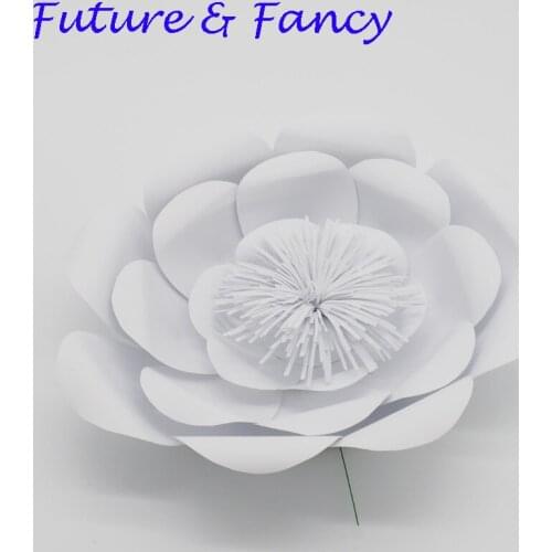 1 Piece Pure White 30CM Cardstock Customized Giant Paper Flower For Wedding Backdrops Windows Display Kids' Room Deco Handmade