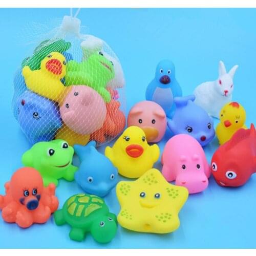 Baby Bath Toys Animal Rubber Duck Kids Bathroom Water Play Toy Floating Squeeze Sound Squeaky Bathing Toys